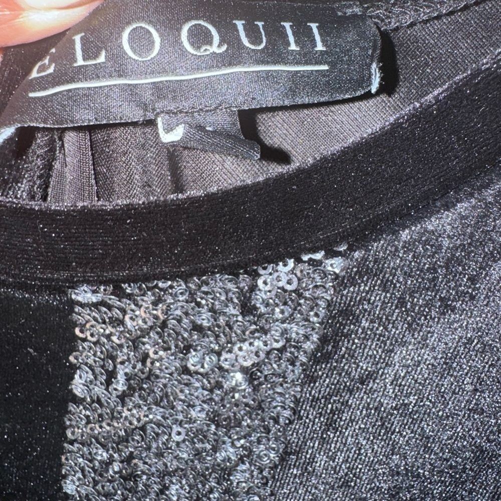 ELOQUII Plus Size- Velvet & Sequin Long Sleeve Bodycon Cocktail Dress- Size 24w - Picture 10 of 10